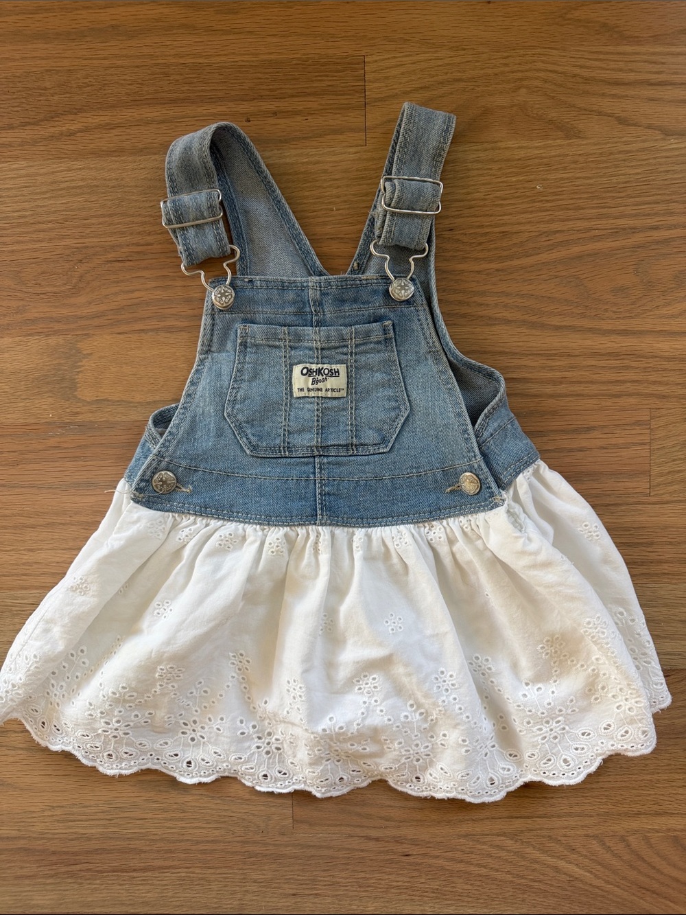 OshKosh B’gosh Baby Girls Denim Eyelet Dress | 18M